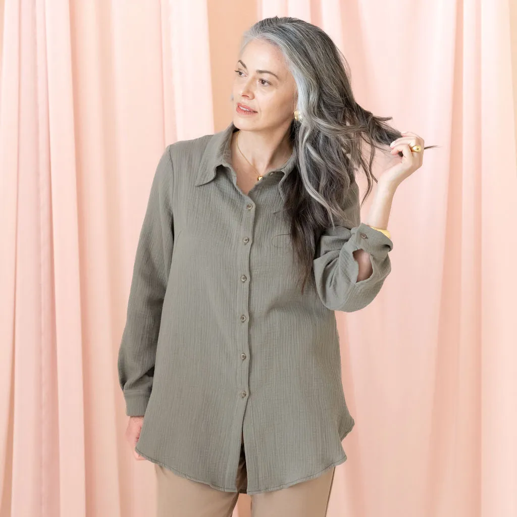The Airy Gauze Button-Up